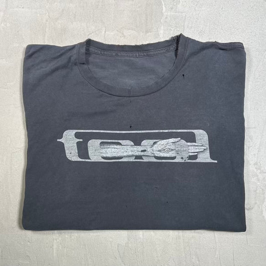 Y2K Tool Los Angeles Washed Black Tee Thrashed Size XL USED v20336