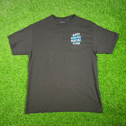 Anti Social Social Club Fragment Blue Logo Black Tee Size Medium USED x15314