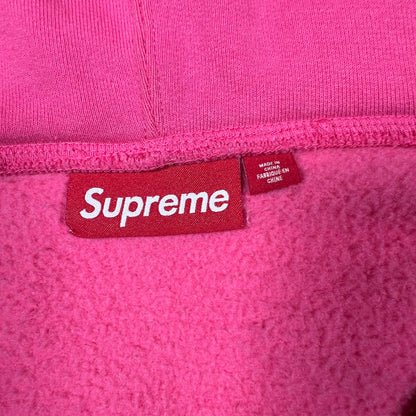 Supreme Big Logo Magenta Full Zip Hoodie Size XL USED x14865