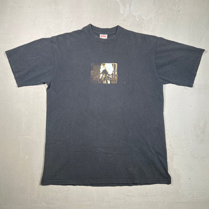 1999 Navy Ssur 'man On Fire Black Tee Size Large USED x17343