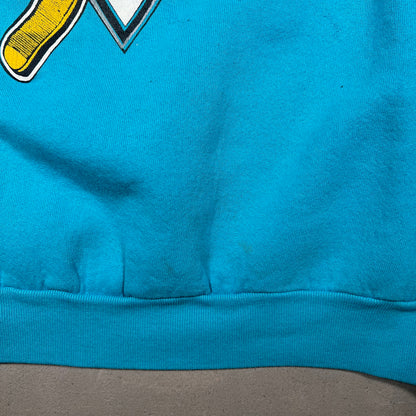 1990s San Jose Sharks Blue Crewneck Size Large USED v19124