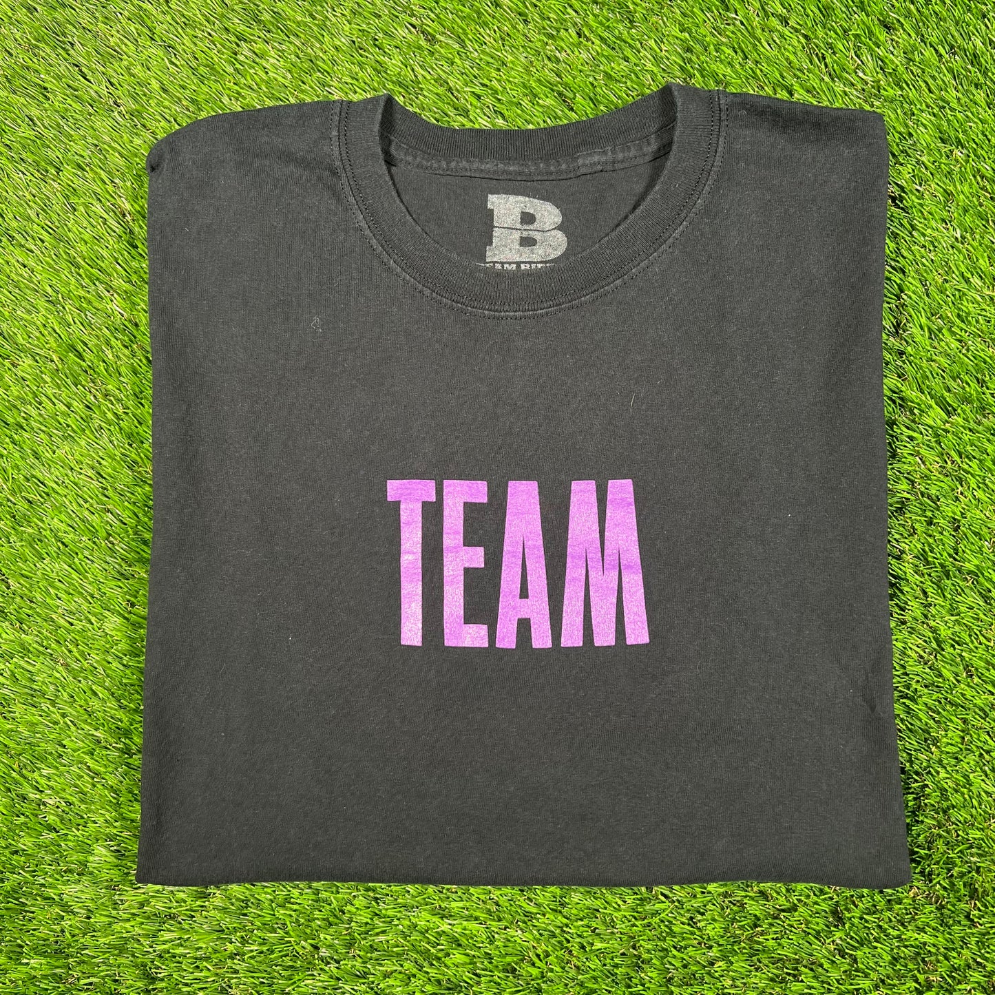 Justin Bieber "Team Bieber" Black Stadium Tour Tee Size Large USED v17500