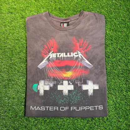 2007 Metallica Master of Puppets Black Tee Size Large USED v18871