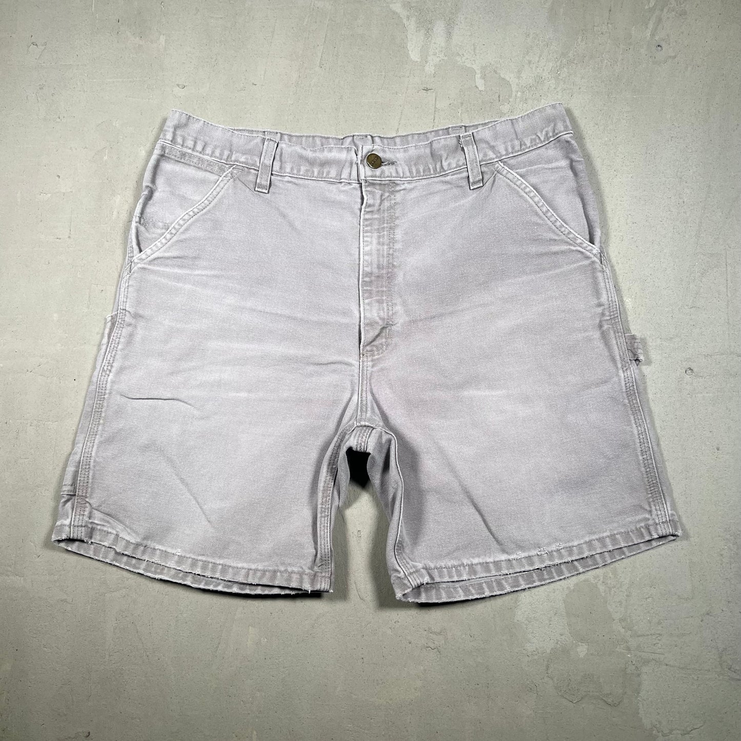 Y2K Carhartt Grey Carpenter Shorts Size 36 USED v19279