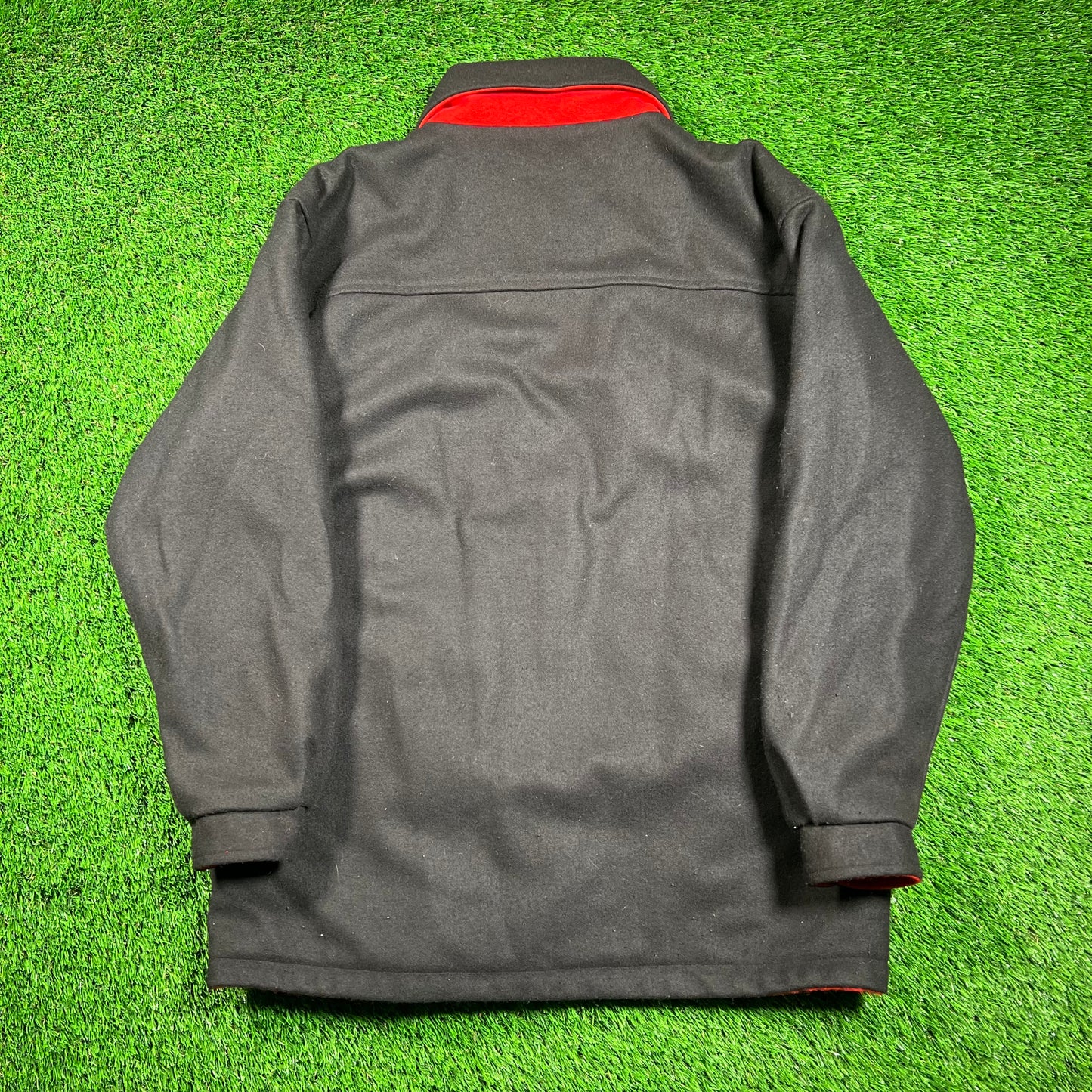 1990s Marlboro Reversible Red/Black Wool Jacket Size Large USED v18570