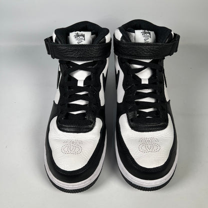Nike Air Force One Mid Stussy Light Bone Black (2022) Size 9.5 USED S19784