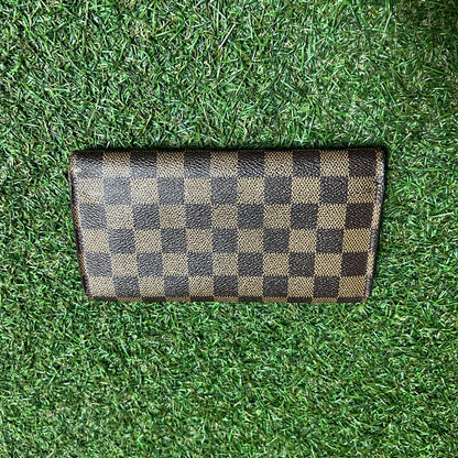 1990s Louis Vuitton Damier Ebene Sarah Brown Wallet USED x14075