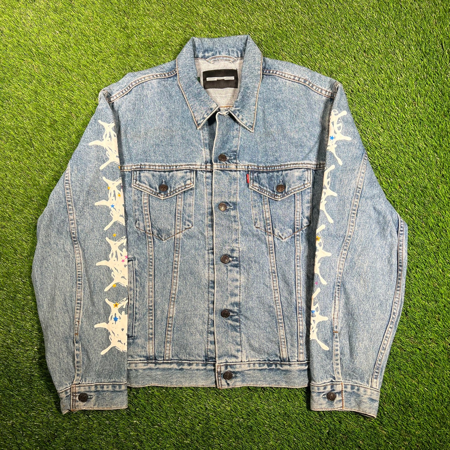 Sp5der web denim jean jacket Size XL NEW x9782