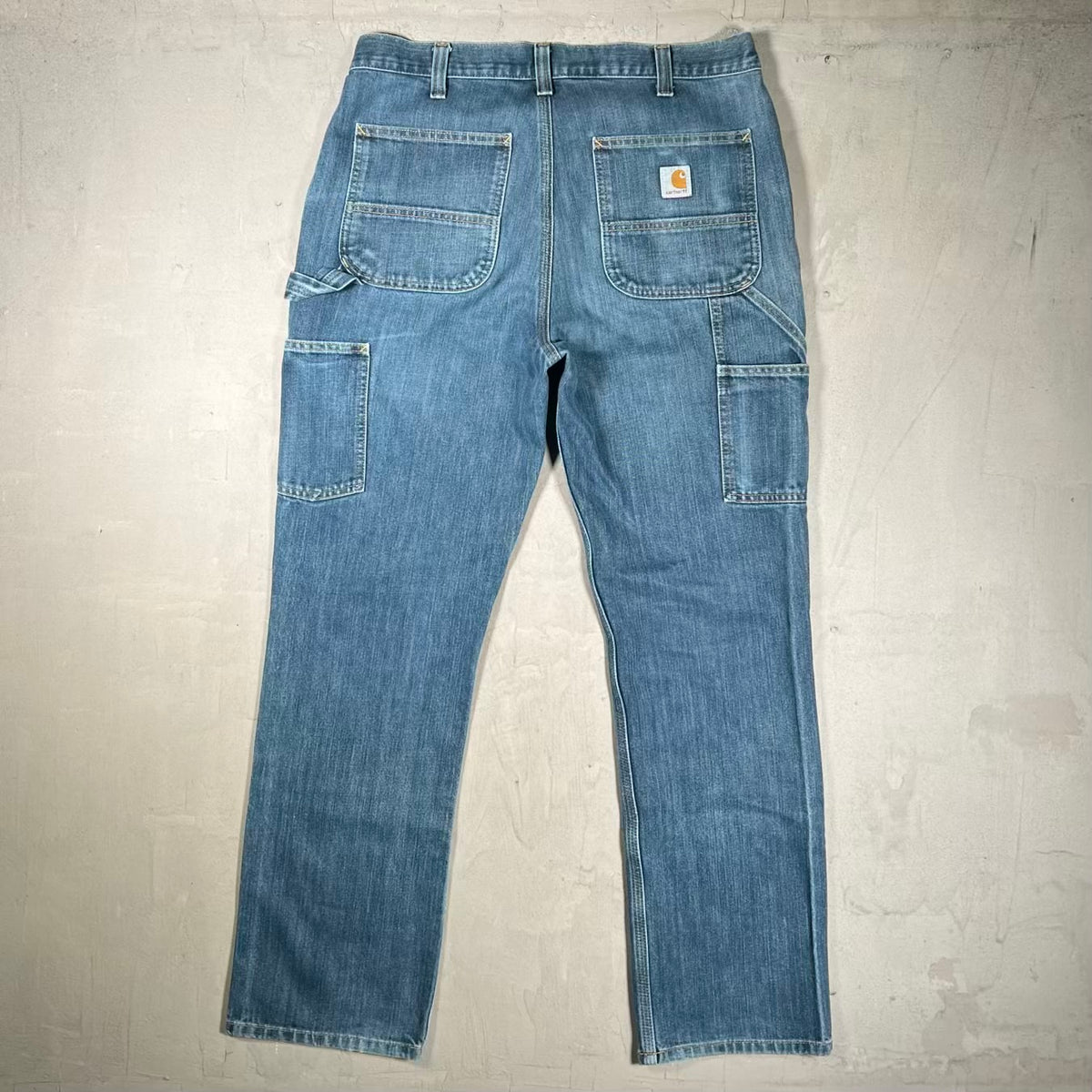 Carhartt Blue Jean Double Knee Jeans Size 34x32 USED v20445