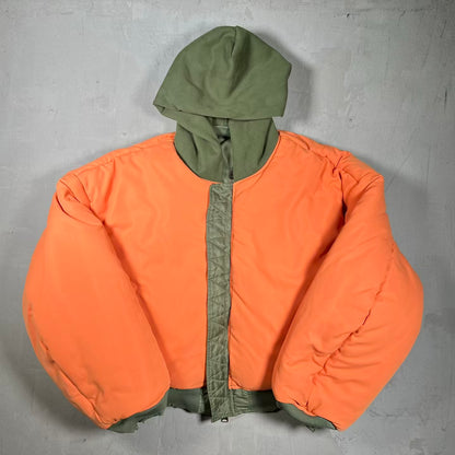 GV Gallery Olive Green Reversible Bomber Jacket Size Medium USED x18388