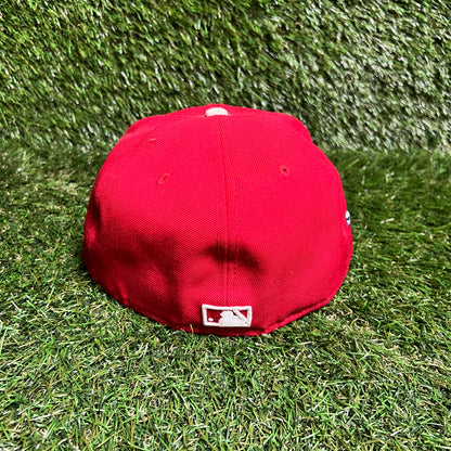 2008 New Era MLB World Series Red Hat Size 7 1/2 USED v15980