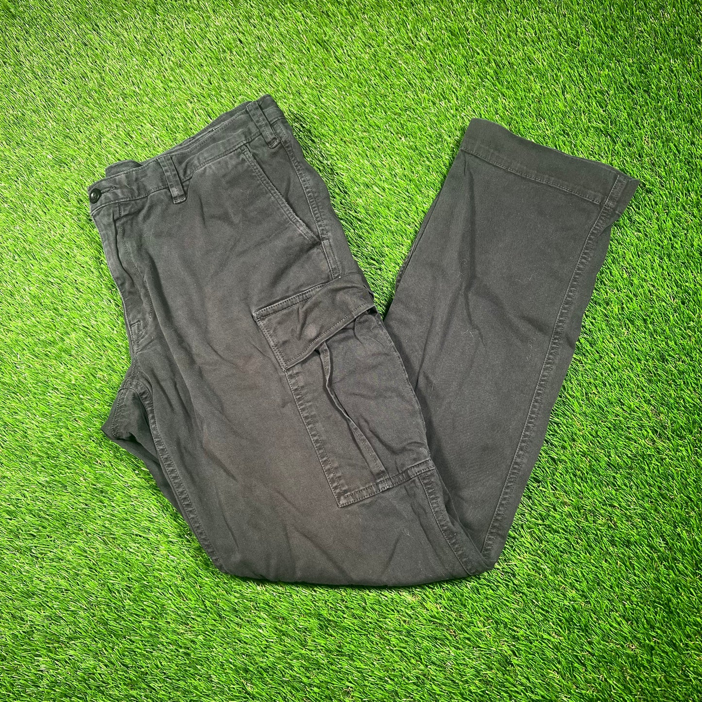 Y2K Polo Ralph Lauren Slim Fit Black Cargo Pants Size 34x32 USED v18711