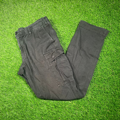 Y2K Polo Ralph Lauren Slim Fit Black Cargo Pants Size 34x32 USED v18711
