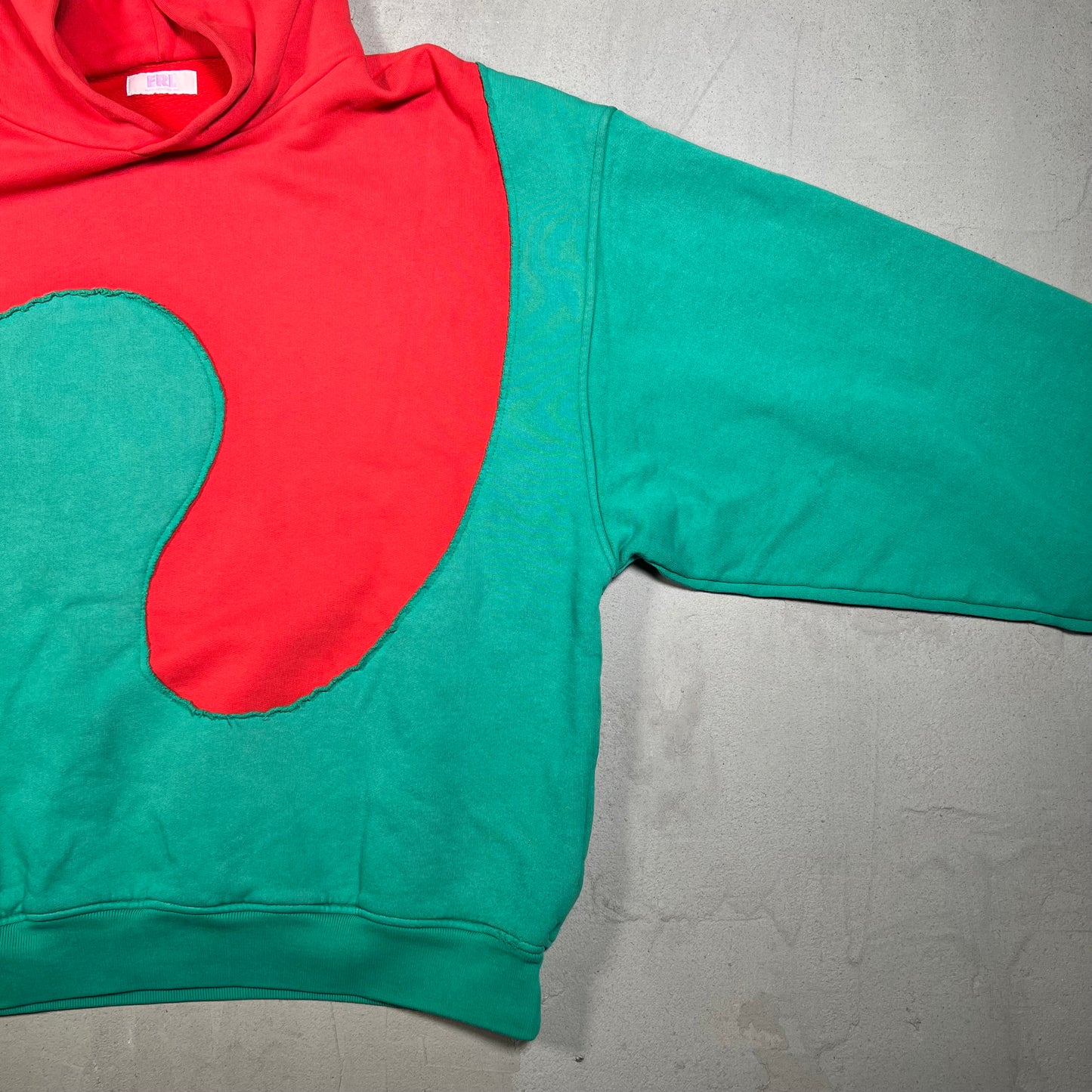 ERL Red Green Swirl Hoodie Size Large USED x17433