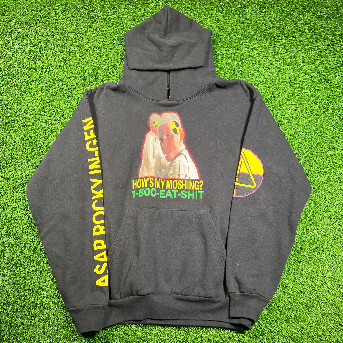 Asap Rocky Hows My Moshing Rolling Loud Black Hoodie Size Medium USED x16579