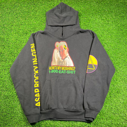 Asap Rocky Hows My Moshing Rolling Loud Black Hoodie Size Medium USED x16579