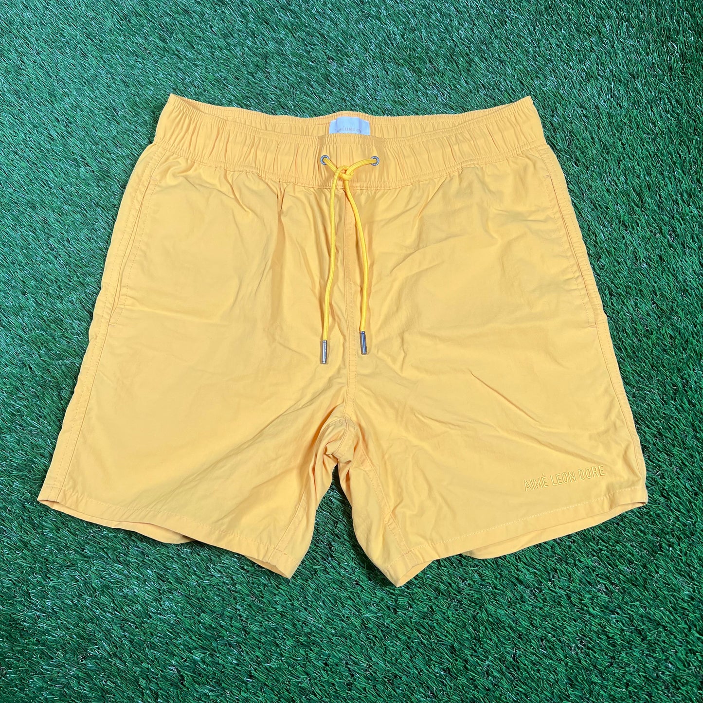 Aime Leon Dore ALD Yellow Shorts Size Small USED x14574