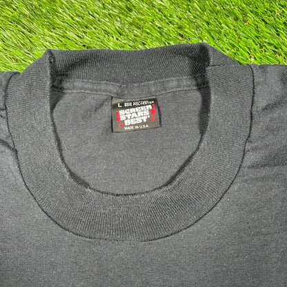 1990s IAMS Pet Foods Black Tee Size Large USED v16561