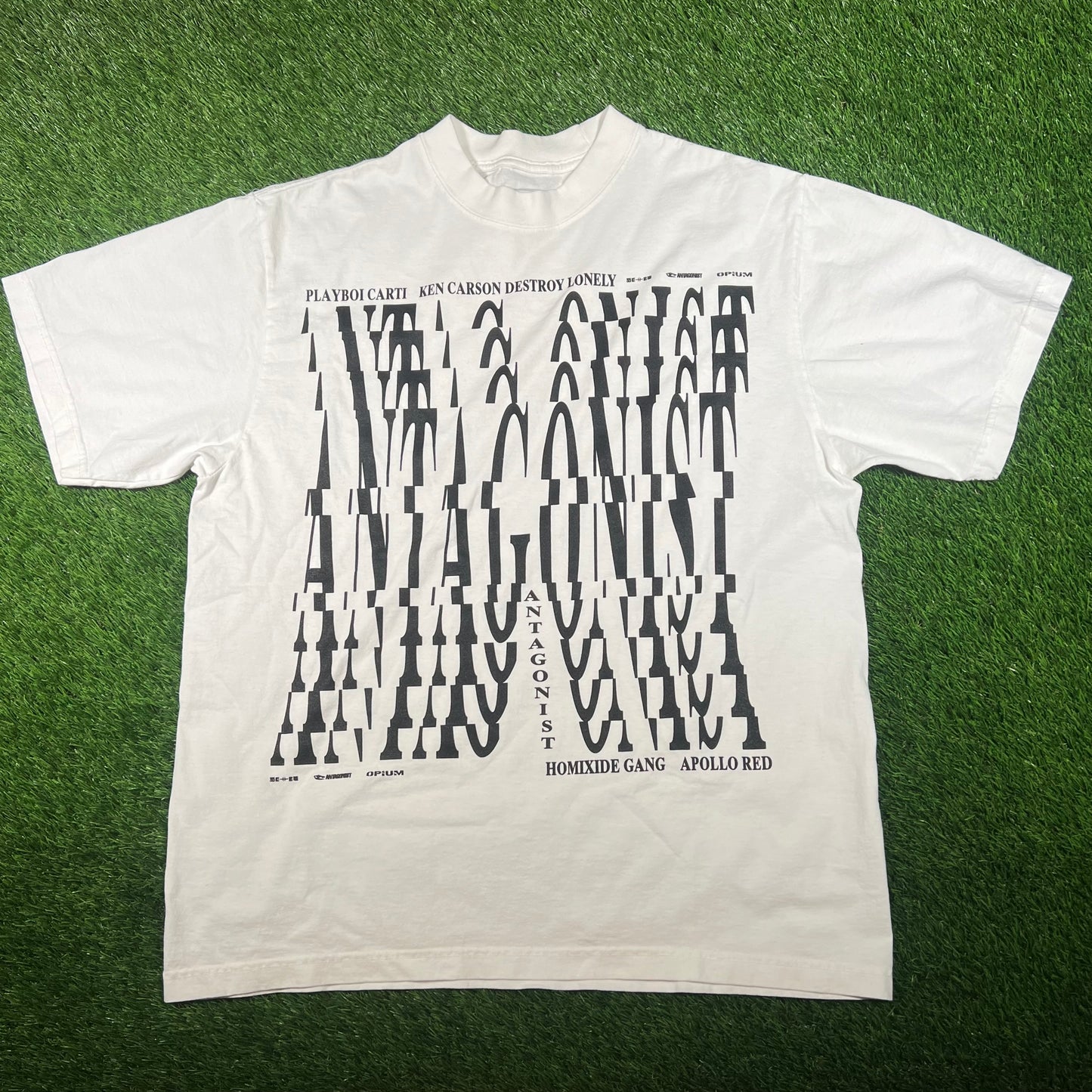 Opium Antagonists 2.0 Tour Merch White Tee Size Medium USED x15345