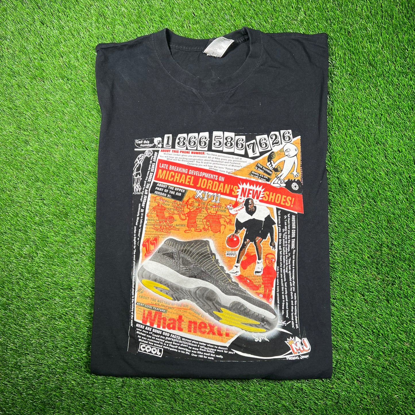 Y2K Jordan 11 Black Tee Size XXL USED v18723
