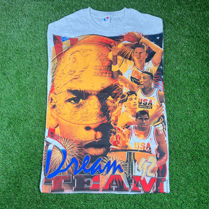 Dream Team AOP Modern Print Grey Tee Size Large USED v16717