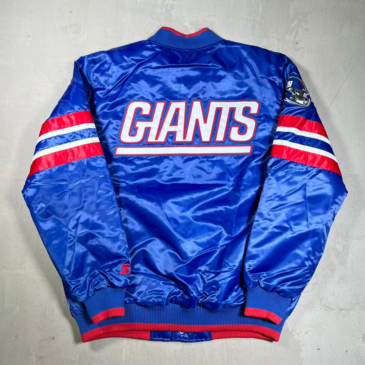 New York Giants Starter Statin Blue Varisty Jacket Size Large NEW v20302