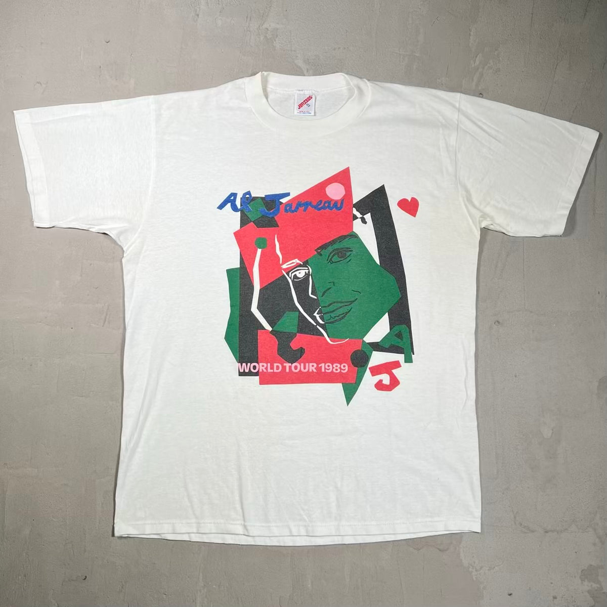 1989 Al Jarreau White World Tour Tee Size XL USED v20114