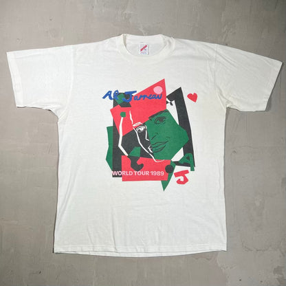1989 Al Jarreau White World Tour Tee Size XL USED v20114