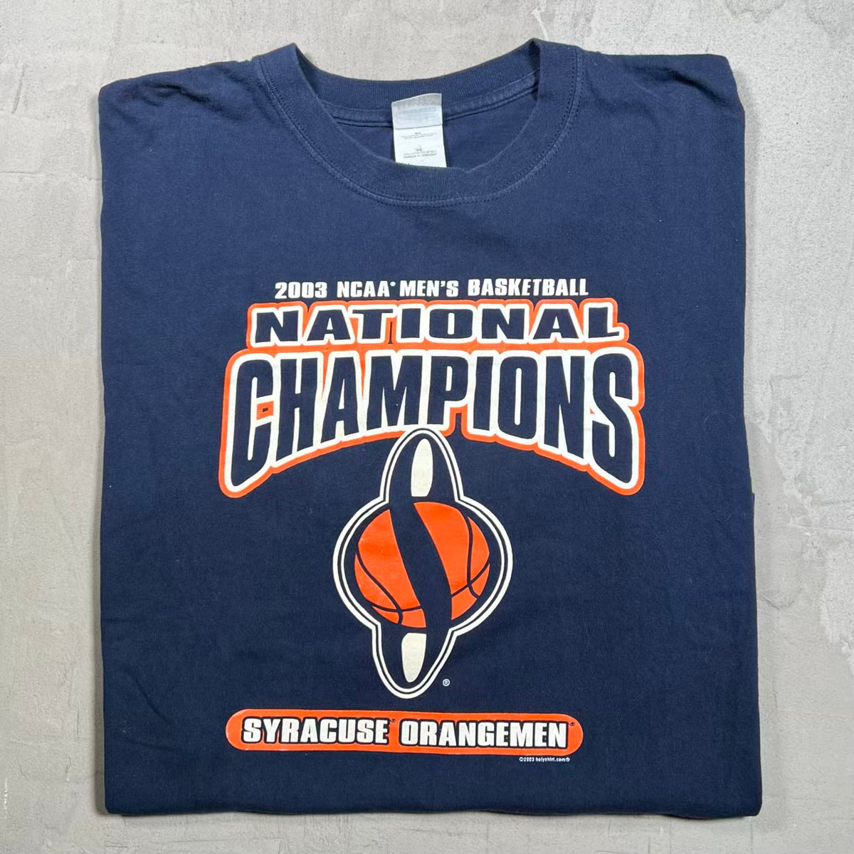 2003 Syracuse National Champs Navy Tee Size XL USED v20078