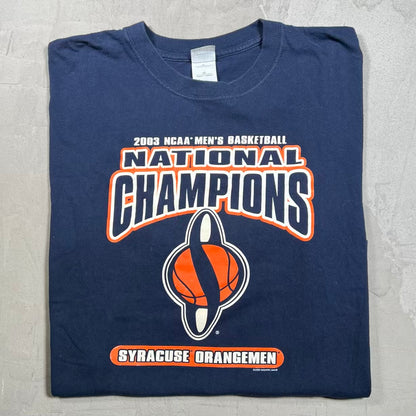 2003 Syracuse National Champs Navy Tee Size XL USED v20078