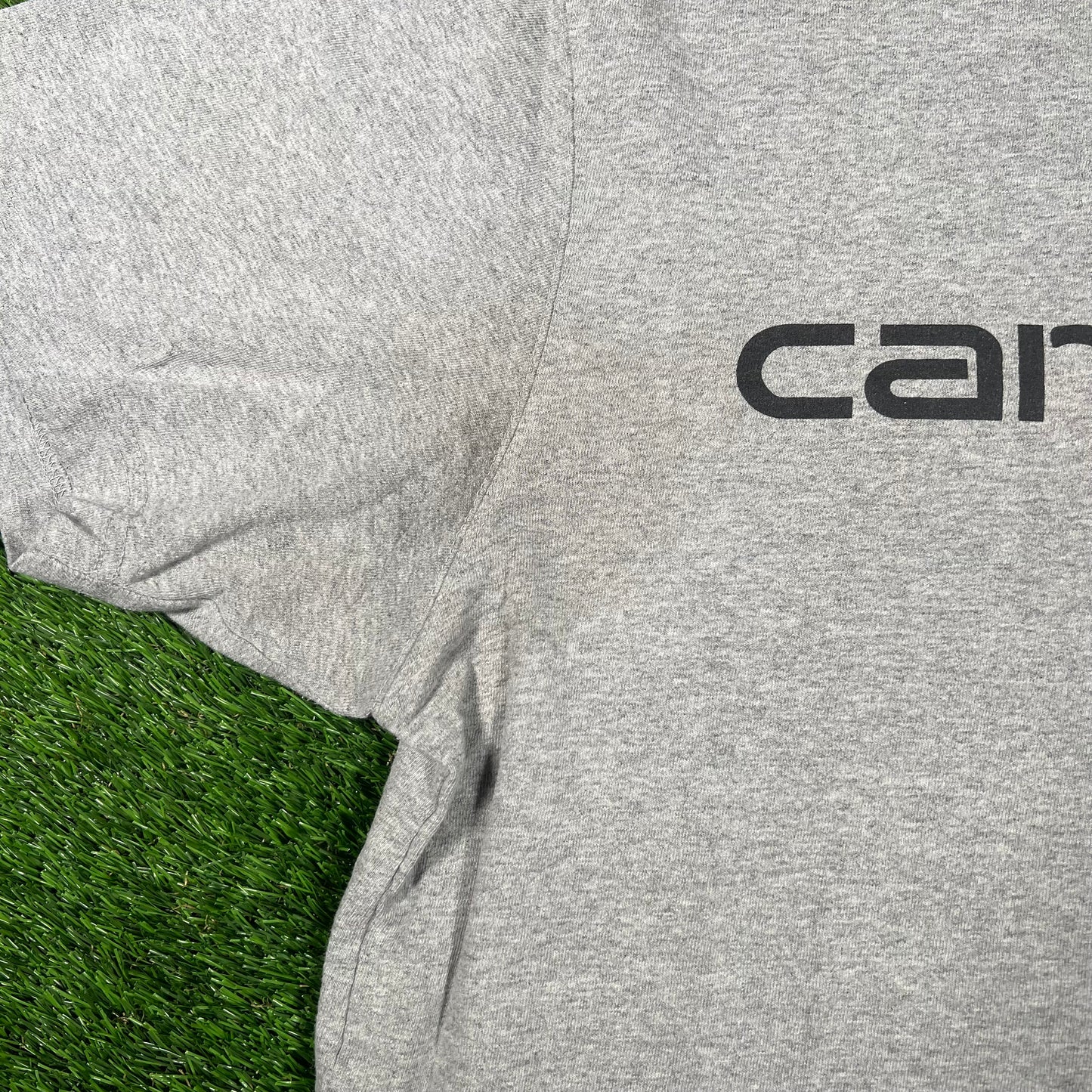 Carhartt Modern Logo Grey Tee Size Large USED v17820