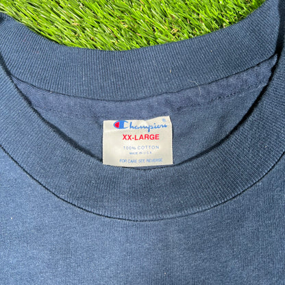 1990s Michigan Wolverines Navy Tee Size XXL USED v16863