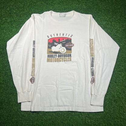 2005 Harley Davidson Arbor Vitae WI White Longsleeve Size Large USED v18625