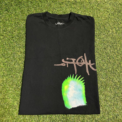 Travis Scott Utopia Green Flash Black Tee Size Medium USED x14225