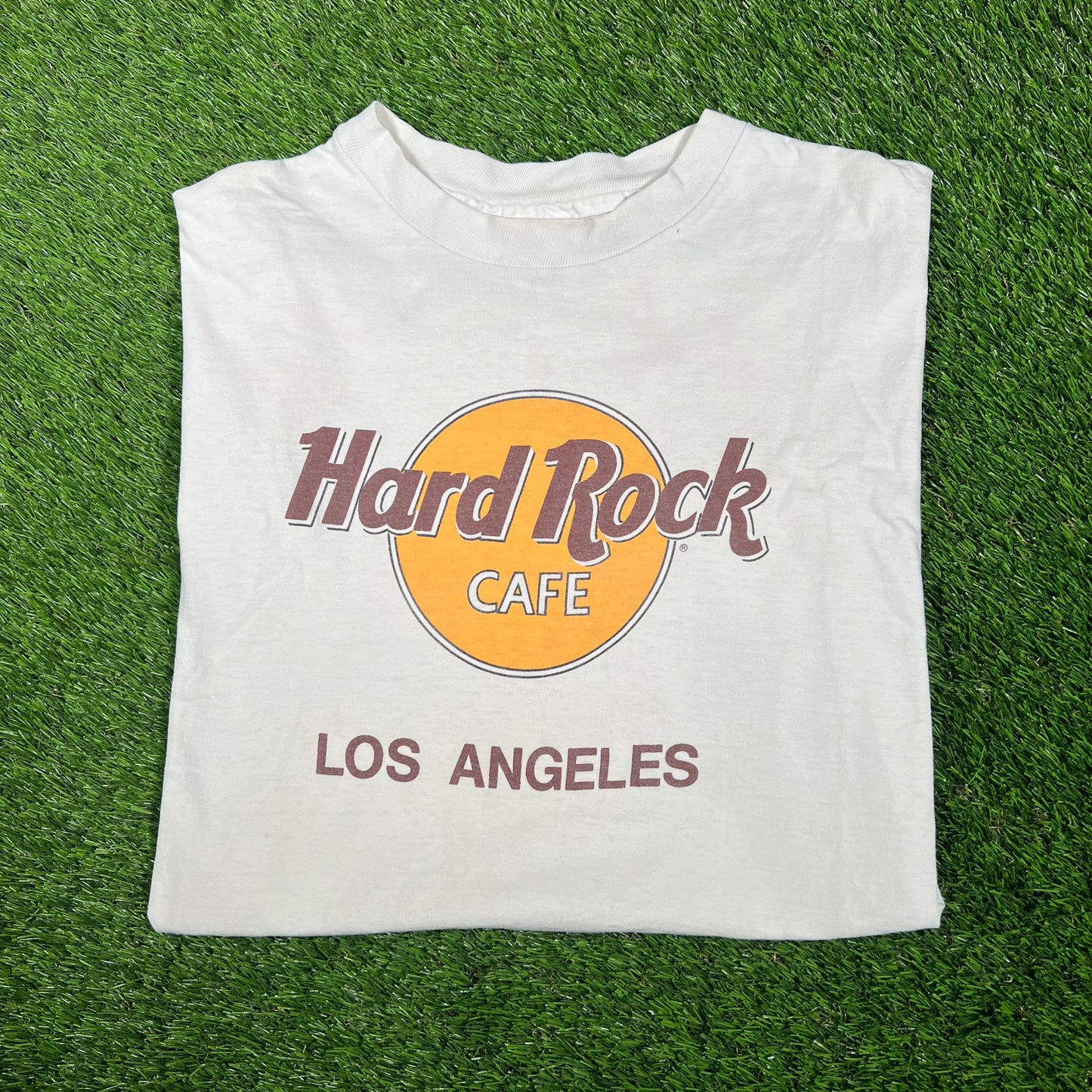 1990s Hard Rock Los Angeles White Logo Tee Size XL USED v17342