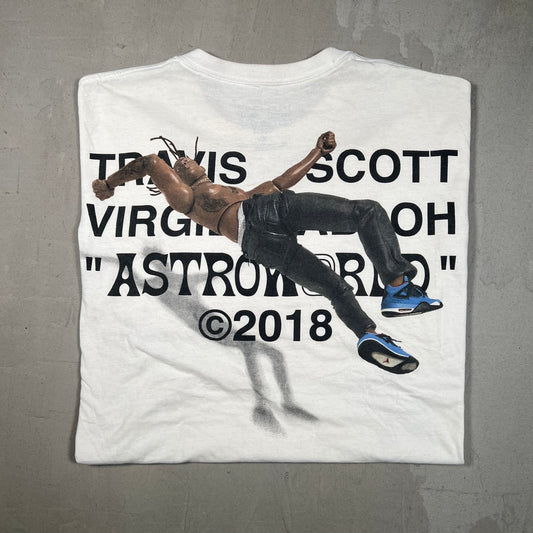 Travis Scott Virgil Abloh Jordan 4 White Tee Size XL USED x17199