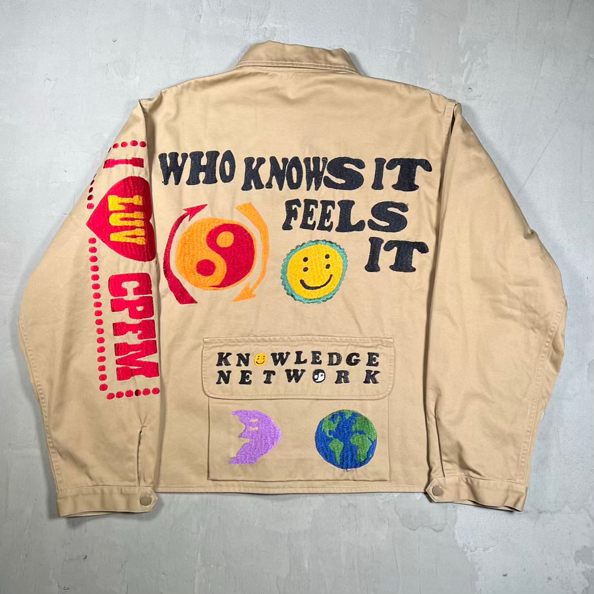Cactus Plant Flea Market CPFM Knowledge Brown Work Jacket (2021) Size 3 XL USED x18884