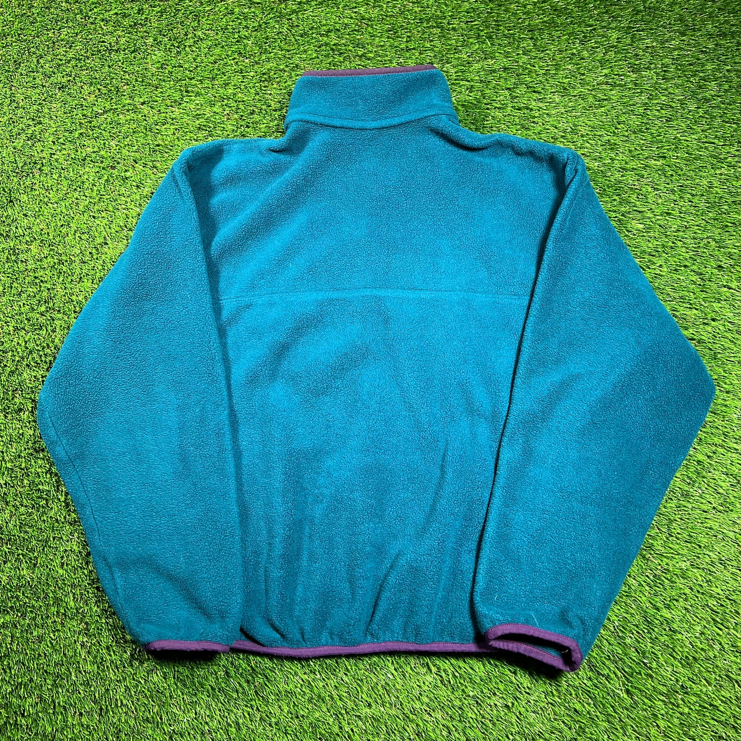 1990s LL Bean Stowe Ski School Aqau Fleece Size Medium USED v18337