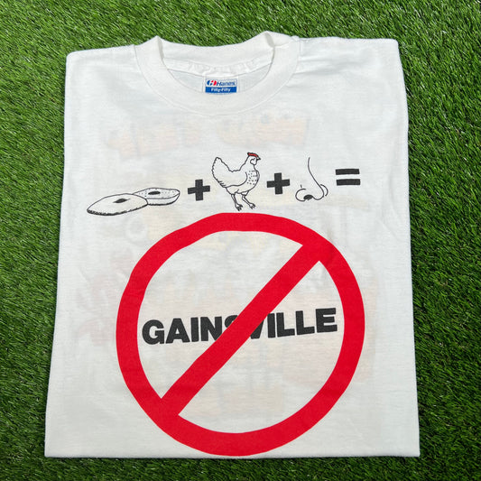 1990s Gainsville White Tee Size XL USED v16940