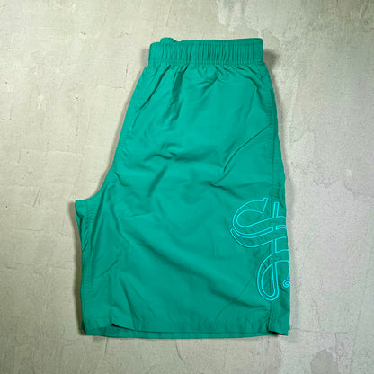 Supreme Old English Nylon Green Swim Shorts Size Medium USED x17558