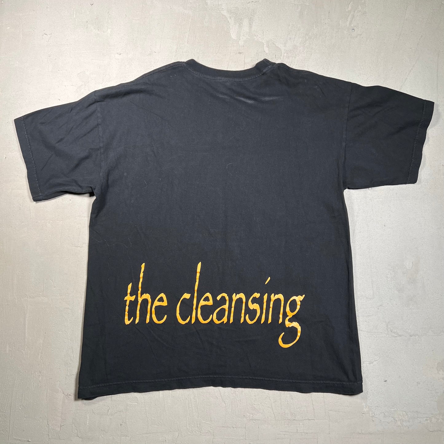 Y2K The Cleansing "Catastrophic" Black Tee Size Large USED v19430