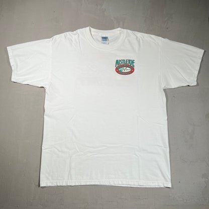 2005 Mistletoe Belt Buckle Company White Tee Size XL USED v16753