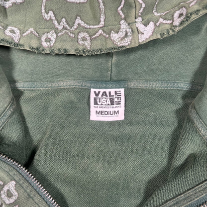 Vale Bandana Paisley Green Hoodie Size Medium USED x15289