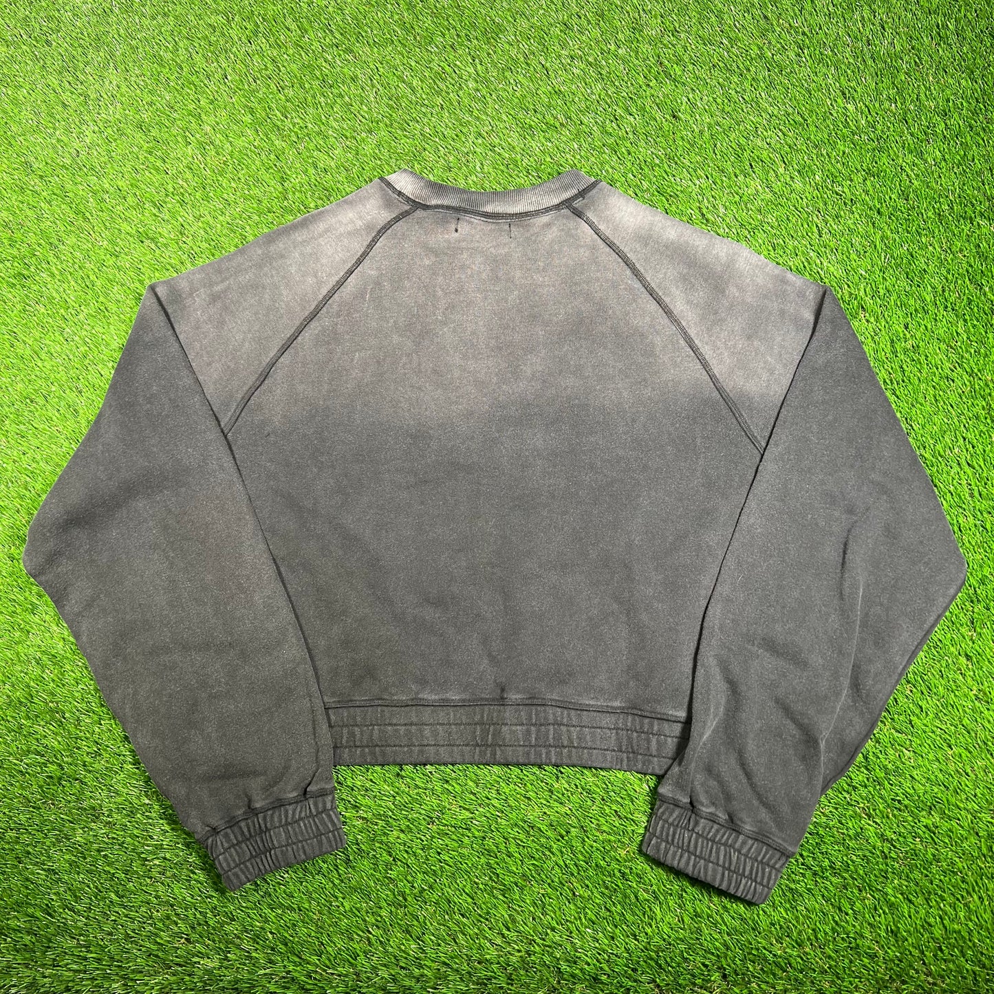 Vale "Valley Sports Dept." Washed Black Cropped Crewneck Size XL NEW x15580