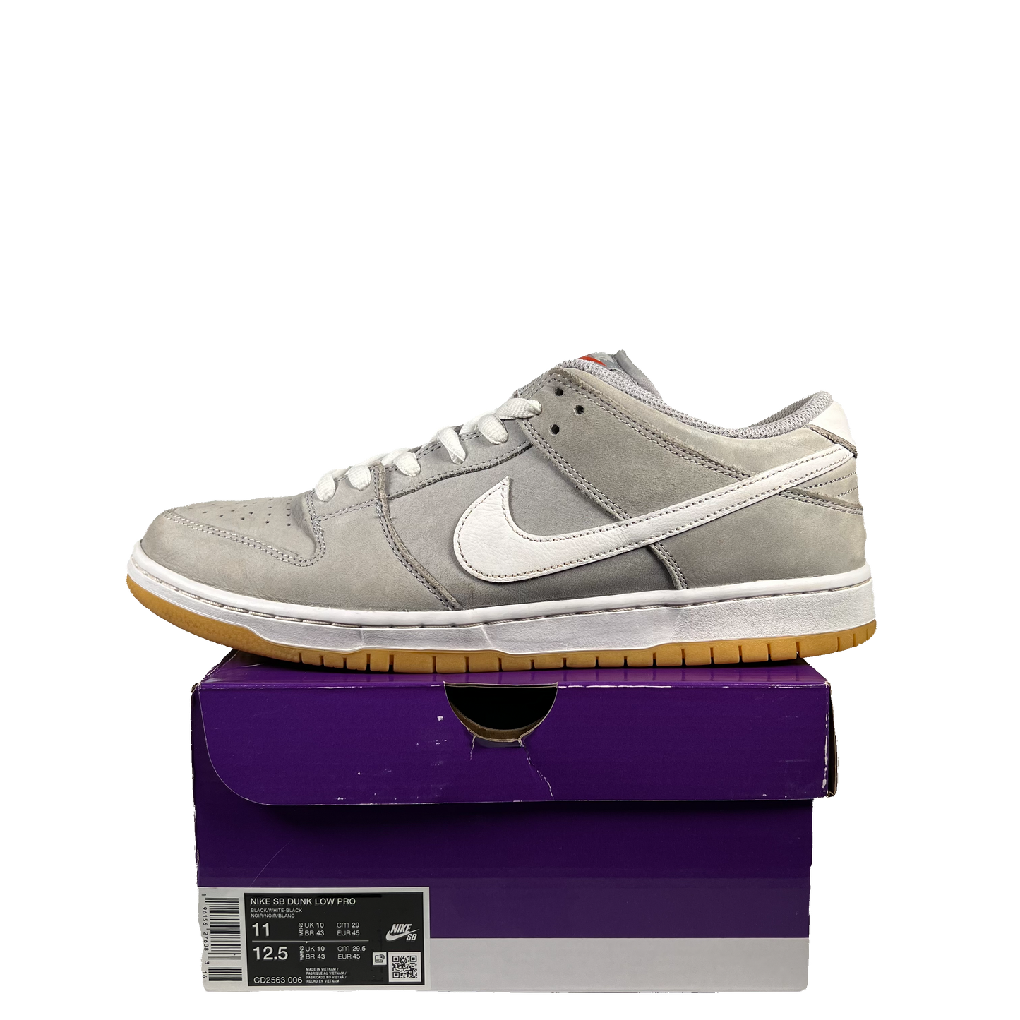 Nike SB Dunk Low Orange Label Wolf Grey Gum (2023) Size 11.5 USED S19734