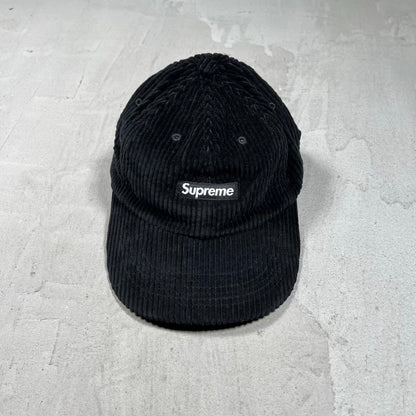 Supreme Ripple Corduroy Small Box Logo Black Hat USED x18443