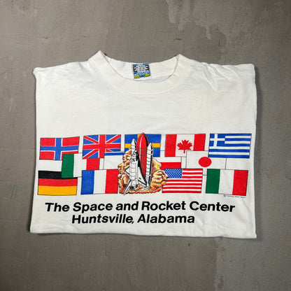 1990s Space and Rocket Center White Tee Size Medium USED v18903
