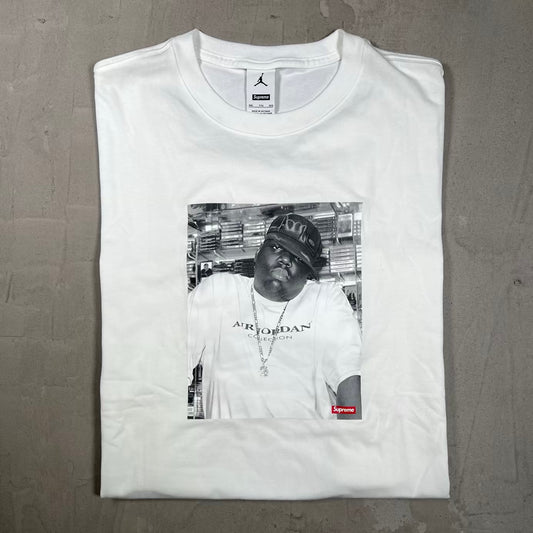 Supreme Jordan Biggie White Tee (2024) Size XXL USED x18985