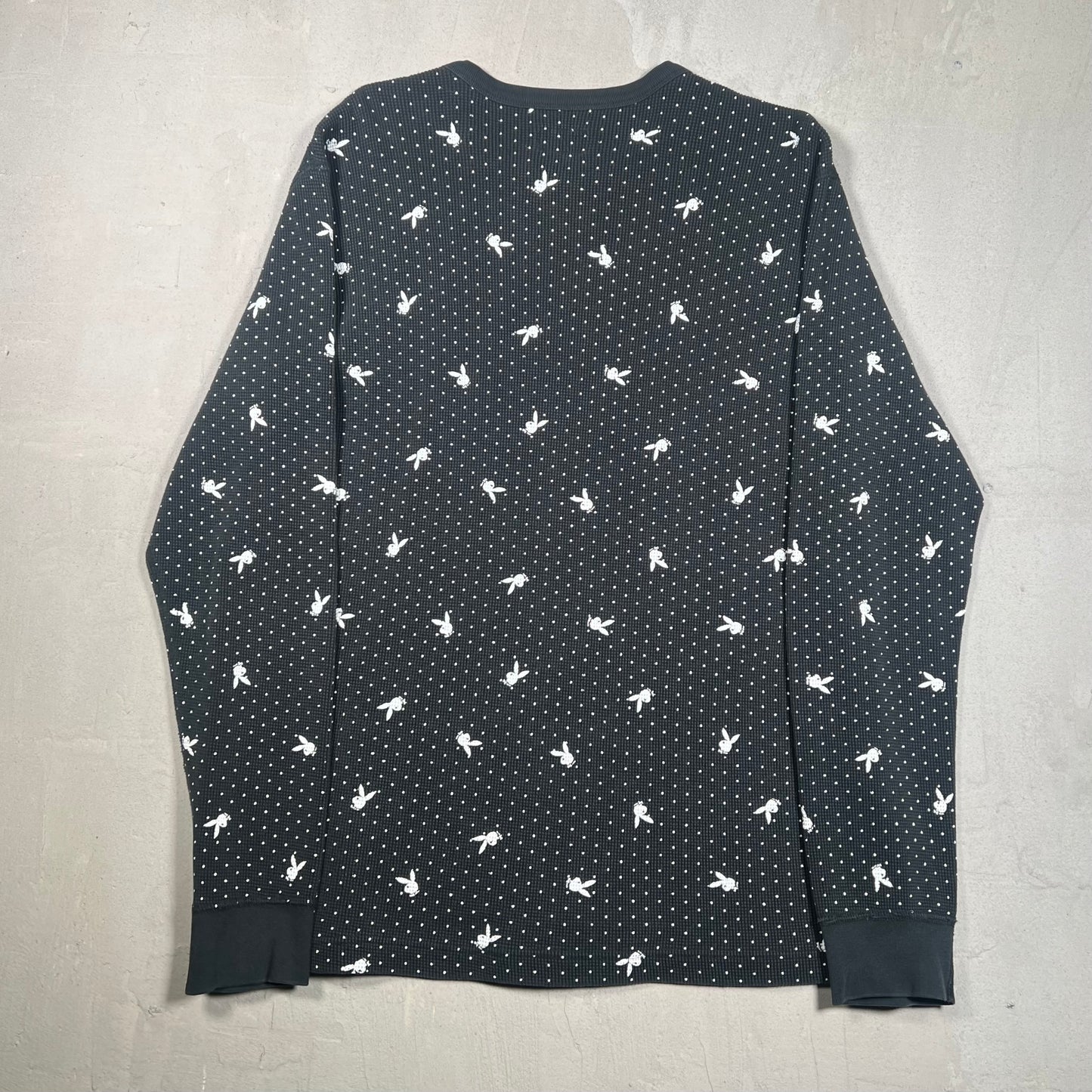 Supreme Playboy Waffle Thermal Black (2017) Size Large USED x17359