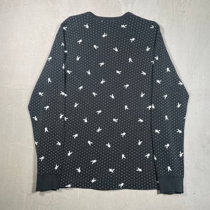 Supreme Playboy Waffle Thermal Black (2017) Size Large USED x17359